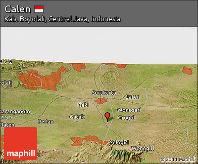 Satellite Panoramic Map of Calen