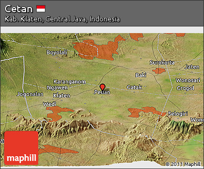 Satellite Panoramic Map of Cetan