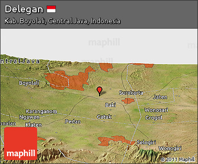 Satellite Panoramic Map of Delegan