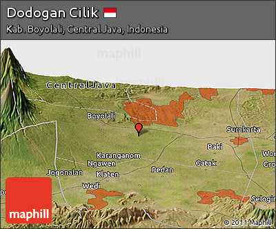Satellite Panoramic Map of Dodogan Cilik