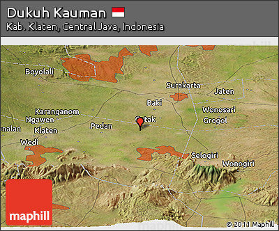 Satellite Panoramic Map of Dukuh Kauman