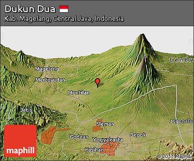 Satellite Panoramic Map of Dukun Dua