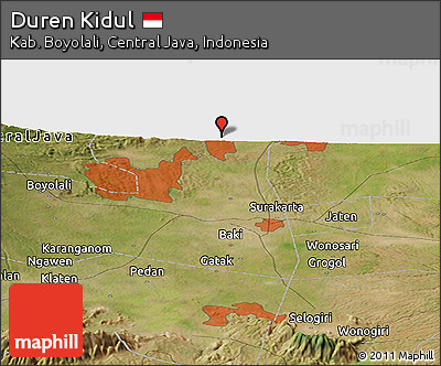Satellite Panoramic Map of Duren Kidul