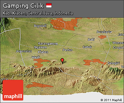Satellite Panoramic Map of Gamping Cilik