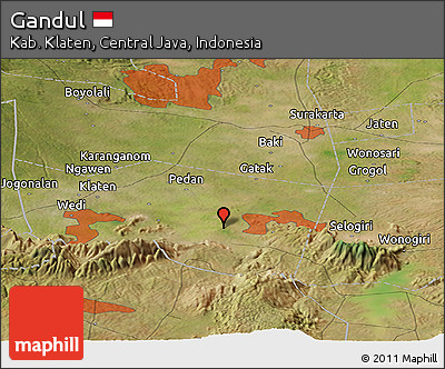 Satellite Panoramic Map of Gandul