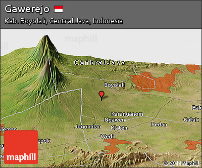 Satellite Panoramic Map of Gawerejo