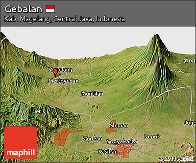 Satellite Panoramic Map of Gebalan
