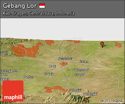 Satellite Panoramic Map of Gebang Lor