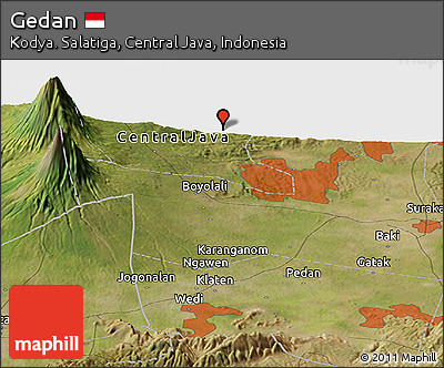 Satellite Panoramic Map of Gedan