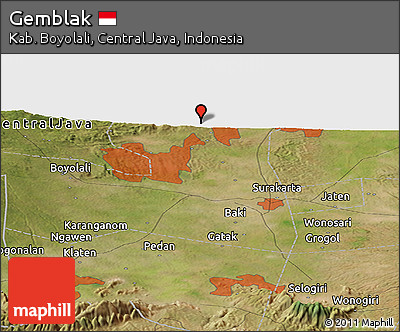 Satellite Panoramic Map of Gemblak