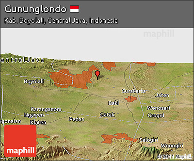 Satellite Panoramic Map of Gununglondo