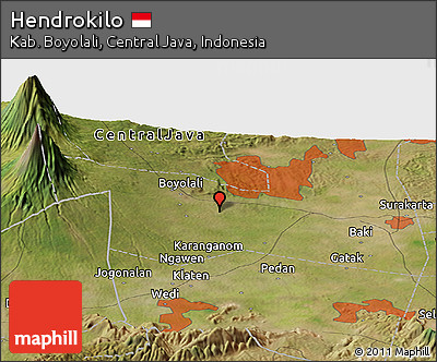 Satellite Panoramic Map of Hendrokilo