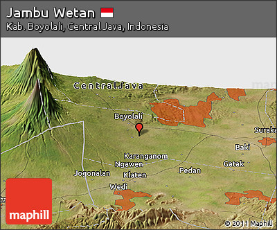 Satellite Panoramic Map of Jambu Wetan