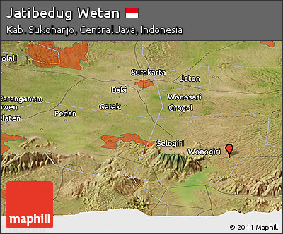 Satellite Panoramic Map of Jatibedug Wetan