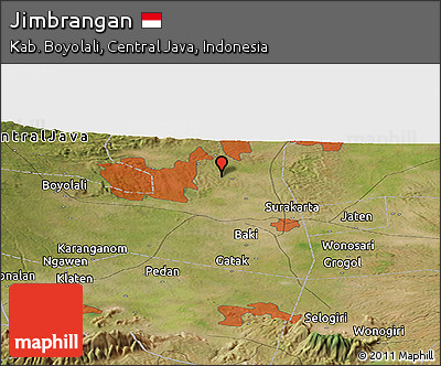 Satellite Panoramic Map of Jimbrangan