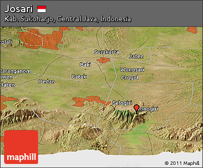 Satellite Panoramic Map of Josari