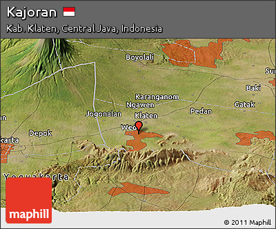 Satellite Panoramic Map of Kajoran