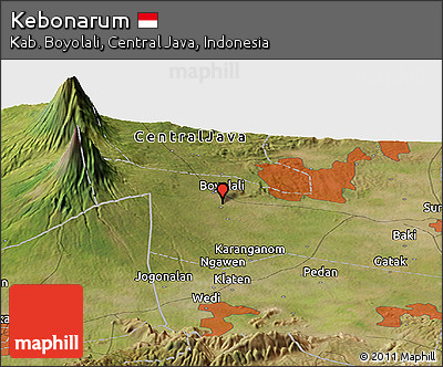 Satellite Panoramic Map of Kebonarum