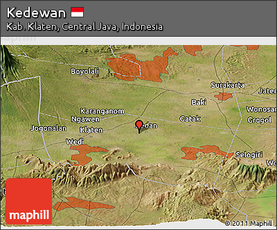 Satellite Panoramic Map of Kedewan