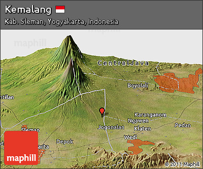 Satellite Panoramic Map of Kemalang