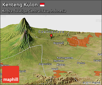 Satellite Panoramic Map of Kenteng Kulon