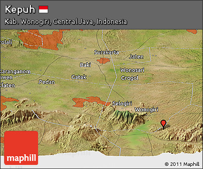 Satellite Panoramic Map of Kepuh