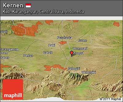 Satellite Panoramic Map of Kernen