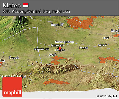 Satellite Panoramic Map of Klaten
