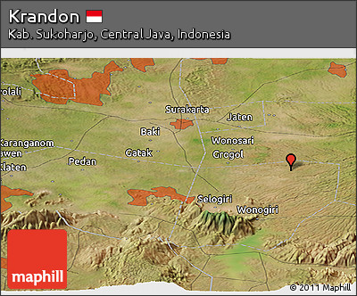 Satellite Panoramic Map of Krandon
