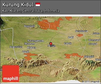 Satellite Panoramic Map of Kurung Kidul