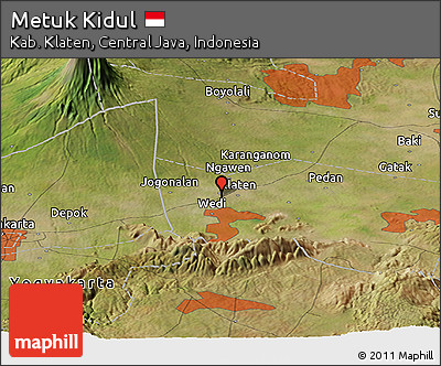 Satellite Panoramic Map of Metuk Kidul