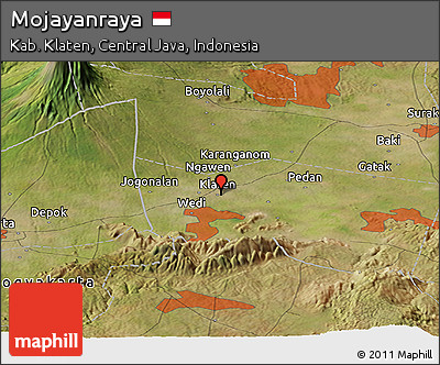 Satellite Panoramic Map of Mojayanraya