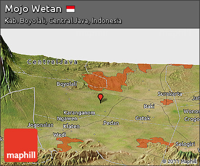 Satellite Panoramic Map of Mojo Wetan