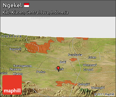 Satellite Panoramic Map of Ngekel