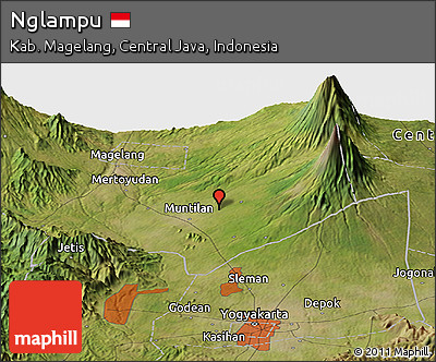 Satellite Panoramic Map of Nglampu