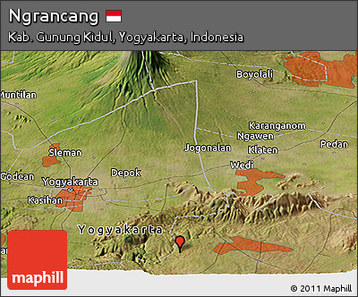 Satellite Panoramic Map of Ngrancang