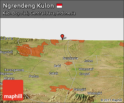 Satellite Panoramic Map of Ngrendeng Kulon