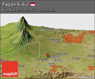 Satellite Panoramic Map of Pagan Kidul