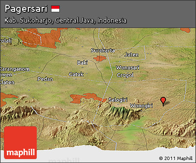 Satellite Panoramic Map of Pagersari