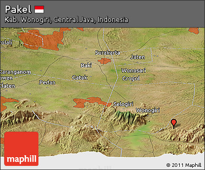 Satellite Panoramic Map of Pakel