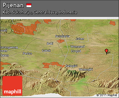 Satellite Panoramic Map of Pijenan