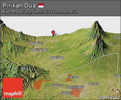 Satellite Panoramic Map of Pirikan Dua