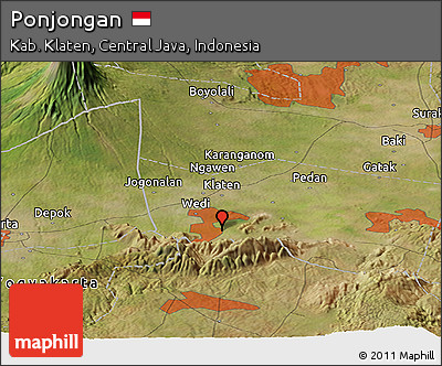 Satellite Panoramic Map of Ponjongan