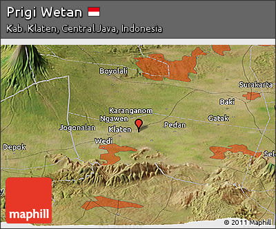 Satellite Panoramic Map of Prigi Wetan