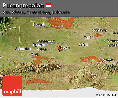 Satellite Panoramic Map of Pucangtegalan