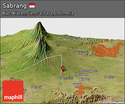 Satellite Panoramic Map of Sabrang