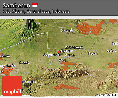 Satellite Panoramic Map of Samberan