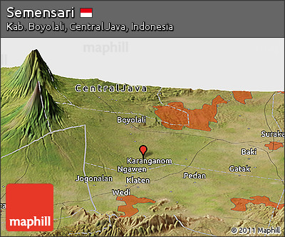 Satellite Panoramic Map of Semensari