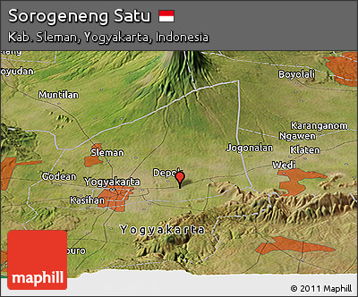 Satellite Panoramic Map of Sorogeneng Satu