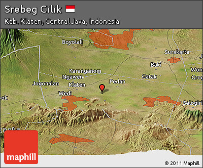 Satellite Panoramic Map of Srebeg Cilik